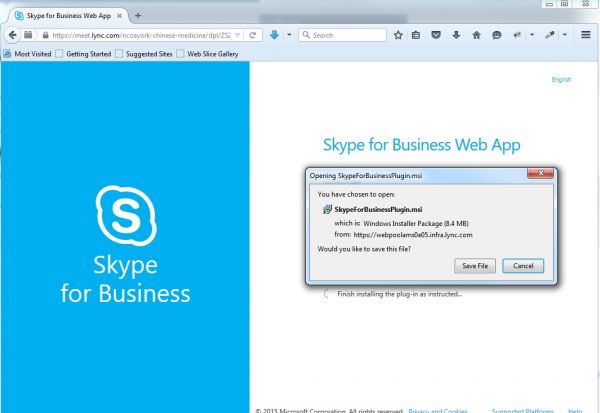 skype for business web app fails install mac
